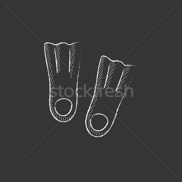 Flippers. Drawn in chalk icon. Stock photo © RAStudio