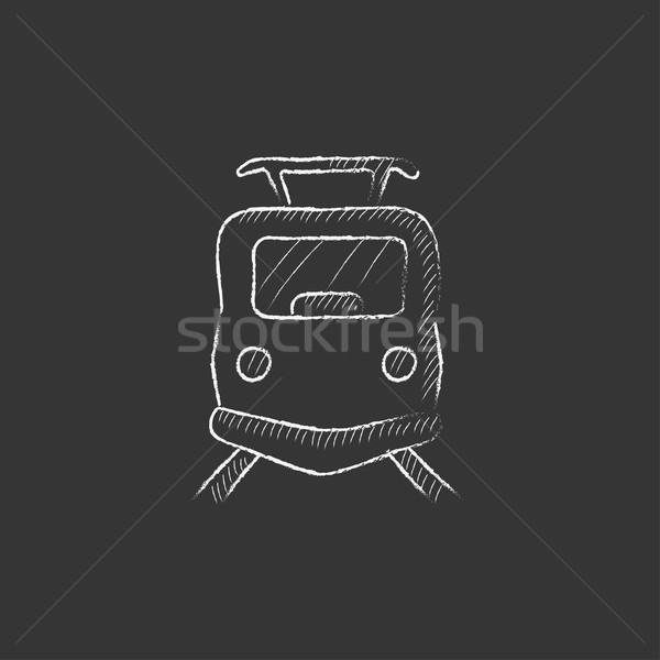 Front view of train. Drawn in chalk icon. Stock photo © RAStudio