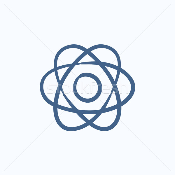 Atom szkic ikona wektora odizolowany Zdjęcia stock © RAStudio