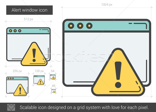 Alerter fenêtre ligne icône vecteur isolé [[stock_photo]] © RAStudio