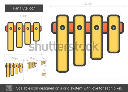 Pan Flöte line Symbol Vektor isoliert Stock foto © RAStudio