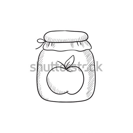 Apple jam jar sketch icon. Stock photo © RAStudio