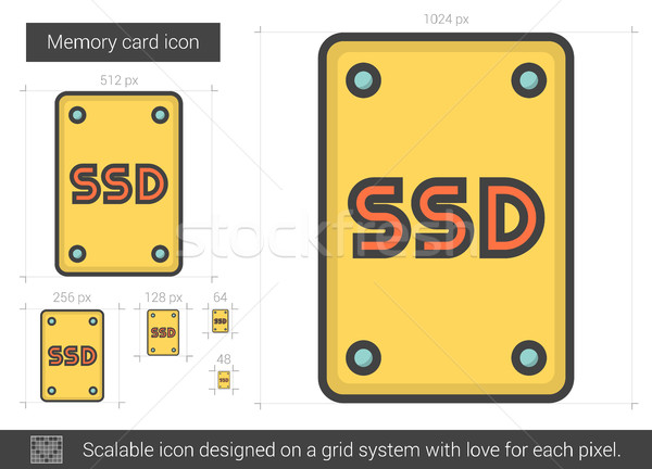 Memory card line icon. Stock photo © RAStudio