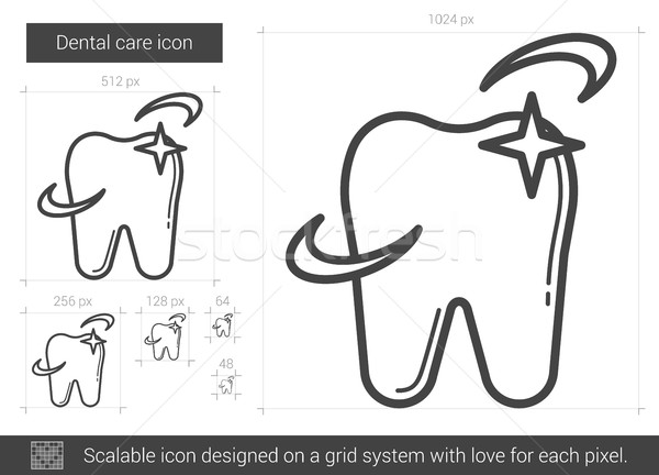 Tandheelkundige zorg lijn icon vector geïsoleerd witte Stockfoto © RAStudio