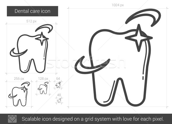 Soins dentaires ligne icône vecteur isolé blanche [[stock_photo]] © RAStudio