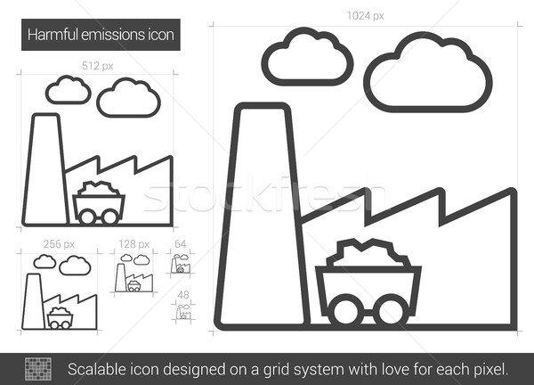 Harmful emissions line icon. Stock photo © RAStudio