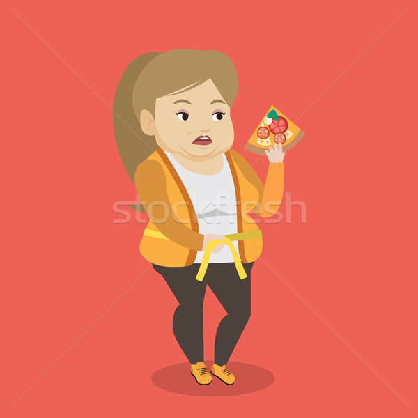 Woman measuring waist vector illustration. Stock photo © RAStudio