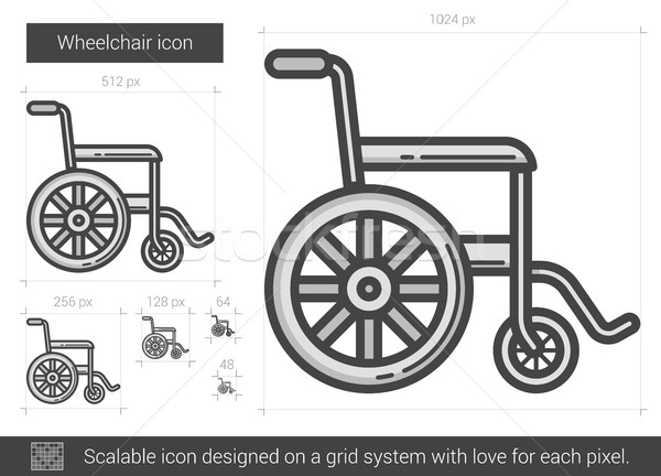 Rollstuhl Line Symbol Vektor Isoliert Weiss Vektor Grafiken C Rastudio Stockfresh