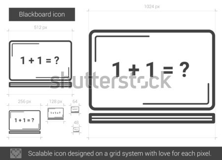 Stockfoto: Blackboard · lijn · icon · vector · geïsoleerd · witte
