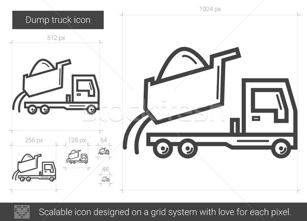 Dump truck line icon. Stock photo © RAStudio
