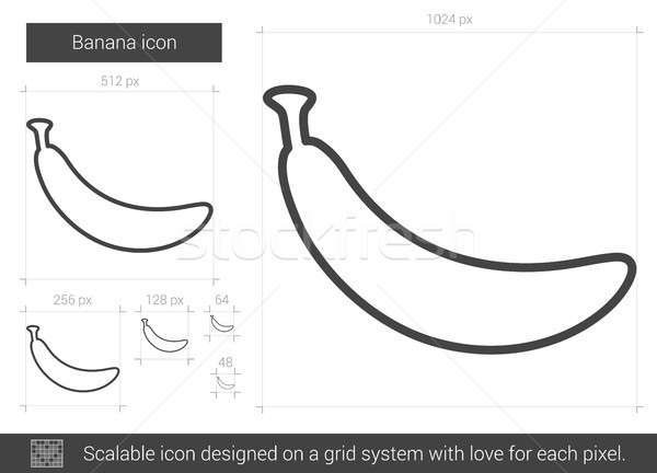 Plátano línea icono vector aislado blanco Foto stock © RAStudio