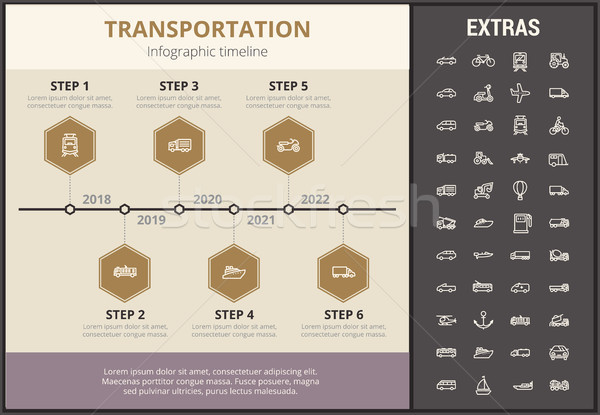 Transport sablon element timeline icoane Imagine de stoc © RAStudio