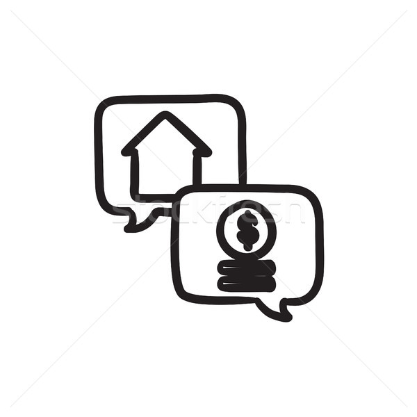 Inmobiliario transacción boceto icono vector aislado Foto stock © RAStudio