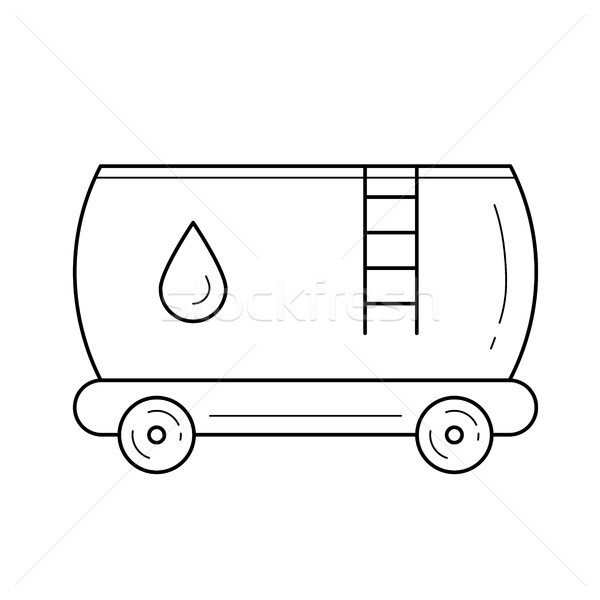 Pétrolières réservoir vecteur ligne icône isolé [[stock_photo]] © RAStudio