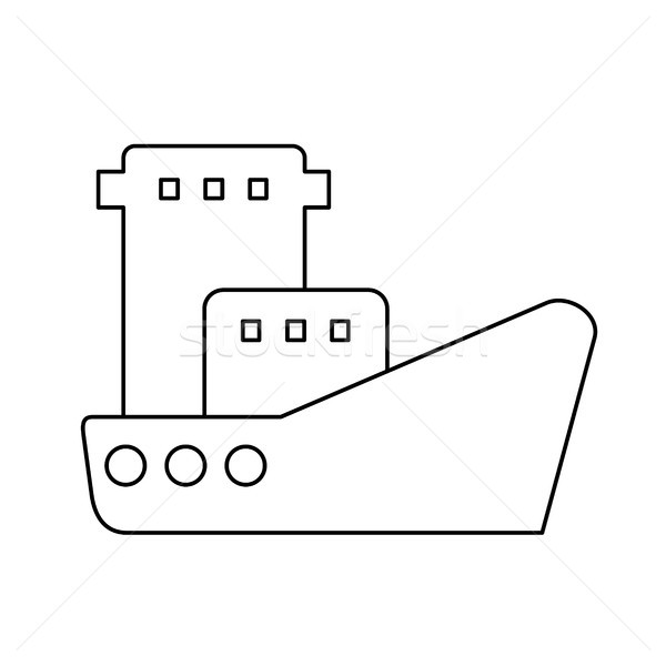 Stock photo: Fishing boat line icon.