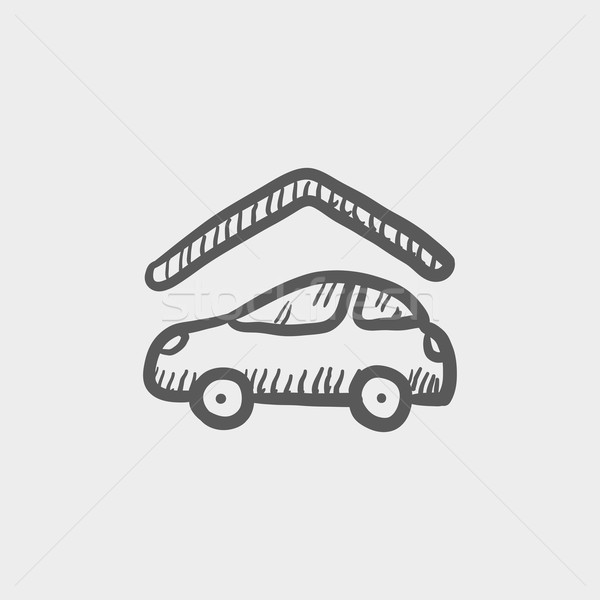 Сток-фото: автомобилей · гаража · эскиз · икона · веб · мобильных