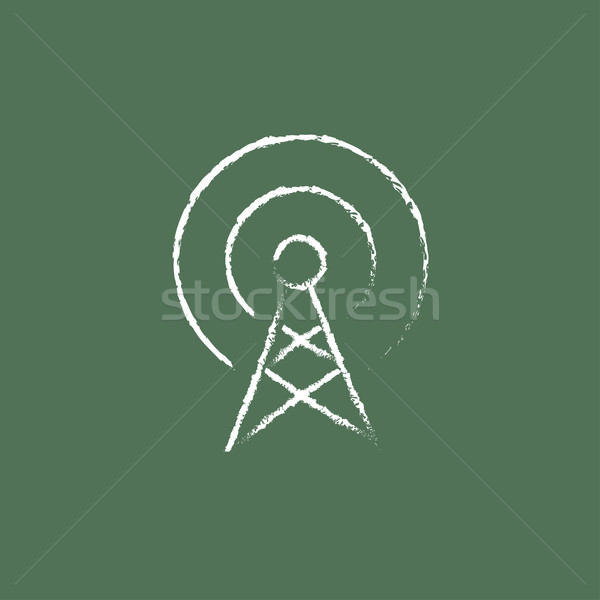 Antena ícone giz lousa Foto stock © RAStudio