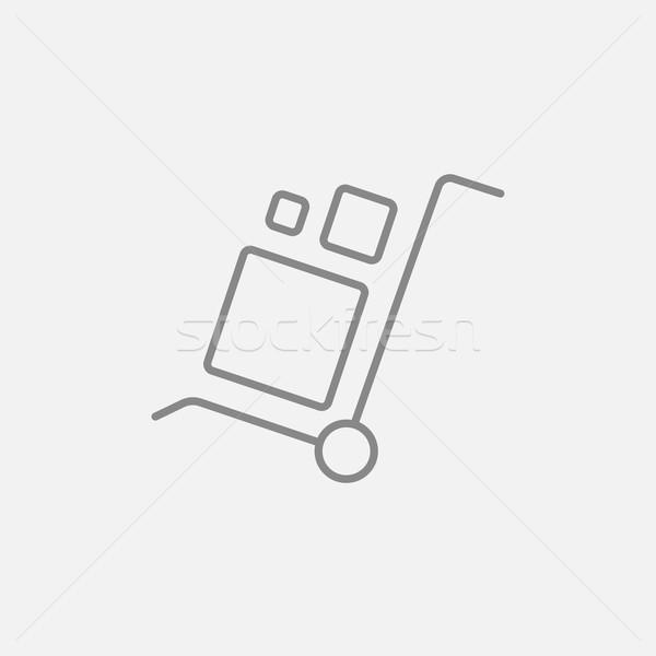 Shopping handling trolley line icon. Stock photo © RAStudio