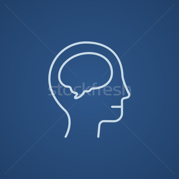 Human head with brain line icon. Stock photo © RAStudio