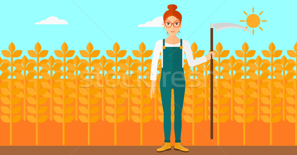 фермер области женщину вектора дизайна Сток-фото © RAStudio