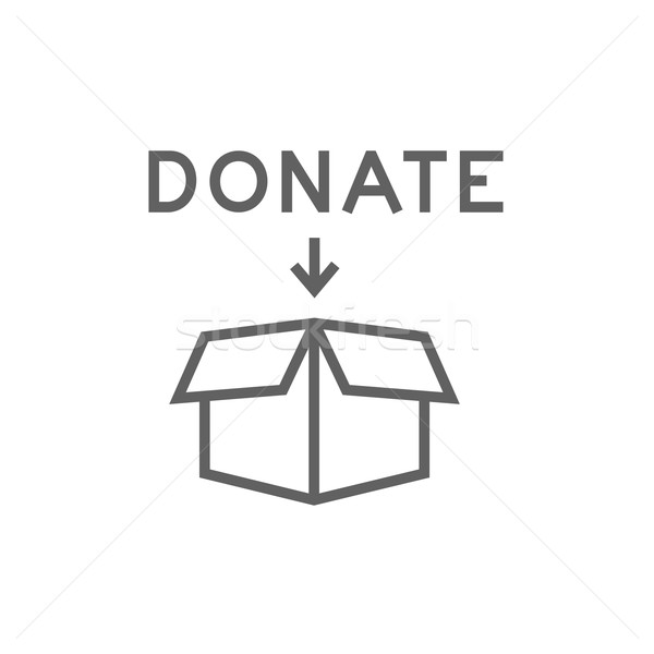 Donatie cutie linie icoană deschide colturi Imagine de stoc © RAStudio