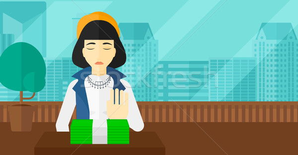 Woman refusing bribe. Stock photo © RAStudio