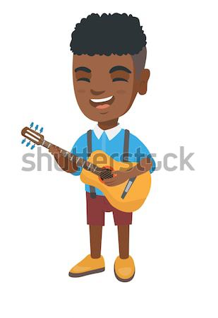 Stock photo: Musician playing electric guitar.