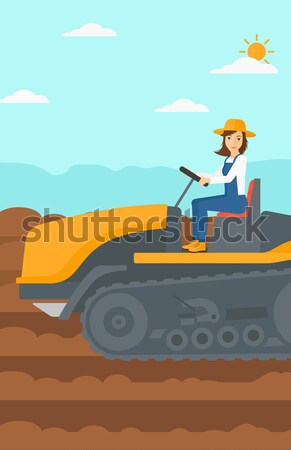 Farmer driving tractor. Stock photo © RAStudio