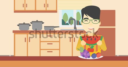 Woman eating salad. Stock photo © RAStudio