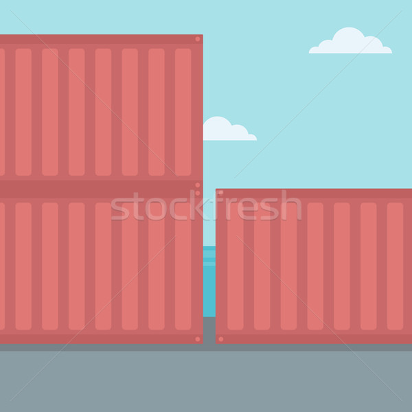 Background of shipping containers in port. Stock photo © RAStudio