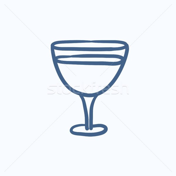 Glass of wine sketch icon. Stock photo © RAStudio