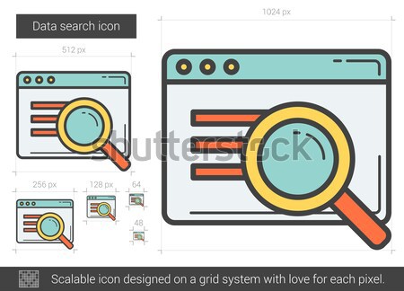Data search line icon. Stock photo © RAStudio