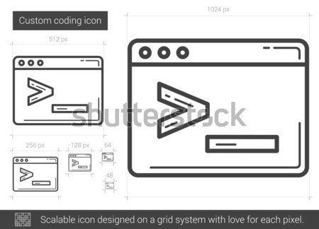 Codificación línea icono vector aislado Foto stock © RAStudio