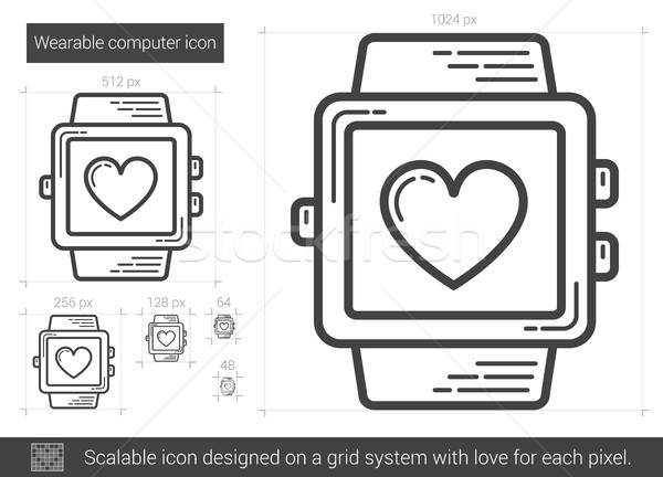Wearable computer line icon. Stock photo © RAStudio