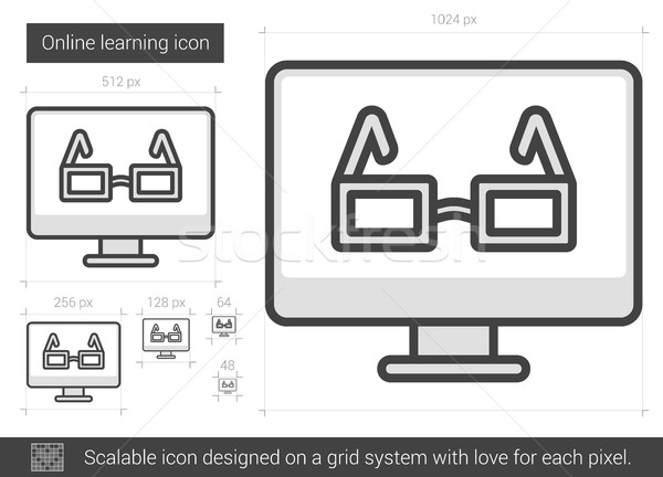 Stock photo: Online learning line icon.