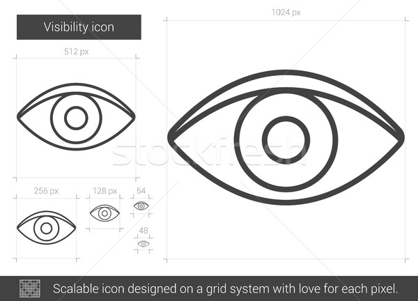 Imagine de stoc: Vizibilitate · linie · icoană · vector · izolat · alb