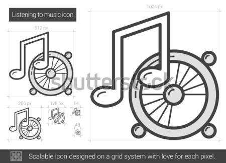 Listening to music line icon. Stock photo © RAStudio