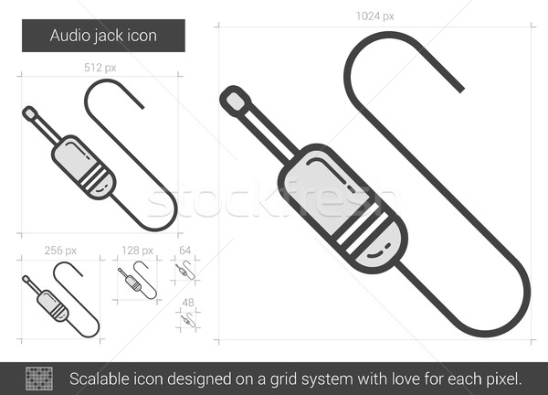 Audio jack line icon. Stock photo © RAStudio