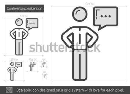 Conference speaker line icon. Stock photo © RAStudio