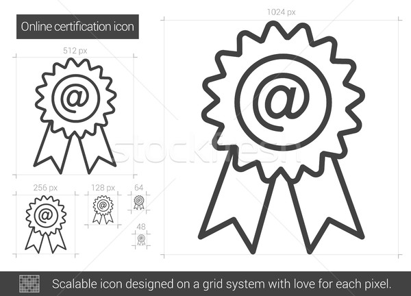 Online certification line icon. Stock photo © RAStudio