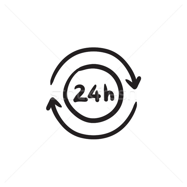 Service 24 hrs sketch icon. Stock photo © RAStudio