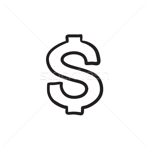 Dolar symbol szkic ikona wektora odizolowany Zdjęcia stock © RAStudio