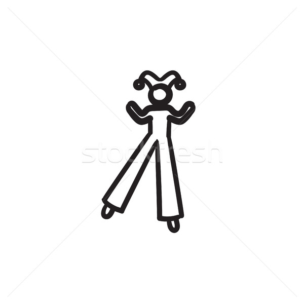 Clown on stilts  sketch icon. Stock photo © RAStudio