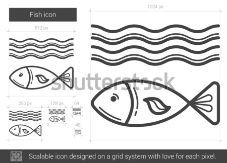 Fish line icon. Stock photo © RAStudio