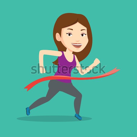 Athlete crossing finish line vector illustration. Stock photo © RAStudio