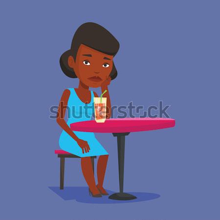 Woman drinking cocktail at the bar. Stock photo © RAStudio