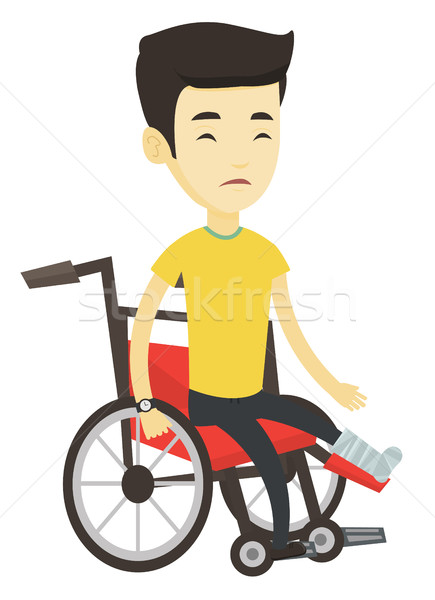 Man with broken leg sitting in wheelchair. Stock photo © RAStudio