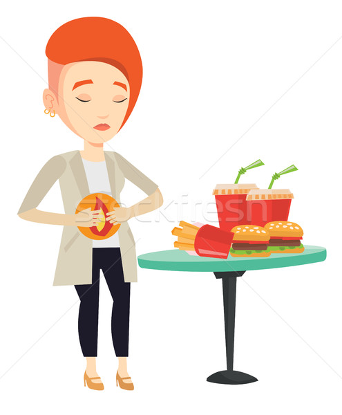 Woman suffering from heartburn vector illustration Stock photo © RAStudio