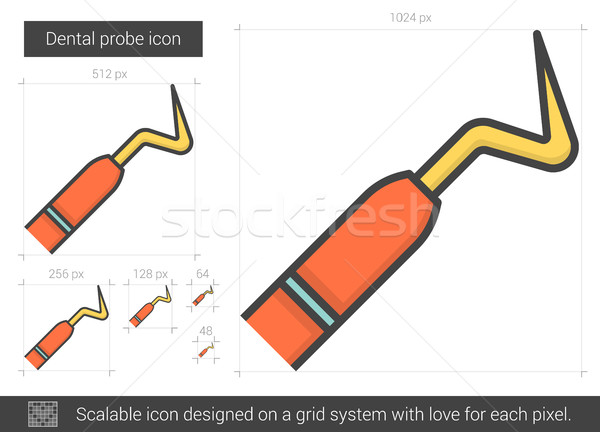 Dental probe line icon. Stock photo © RAStudio