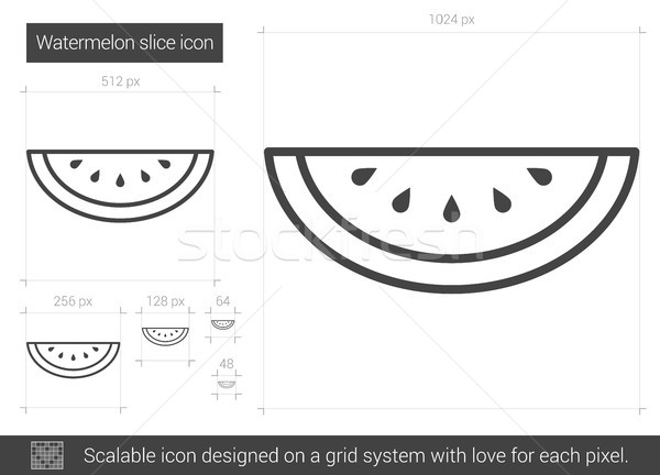 Wassermelone line Symbol Vektor isoliert weiß Stock foto © RAStudio